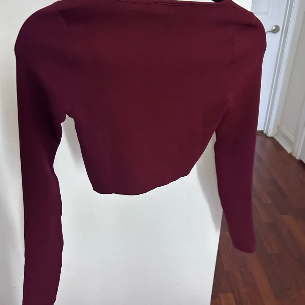 Zara Long Sleeve Strechy Cropped Top S